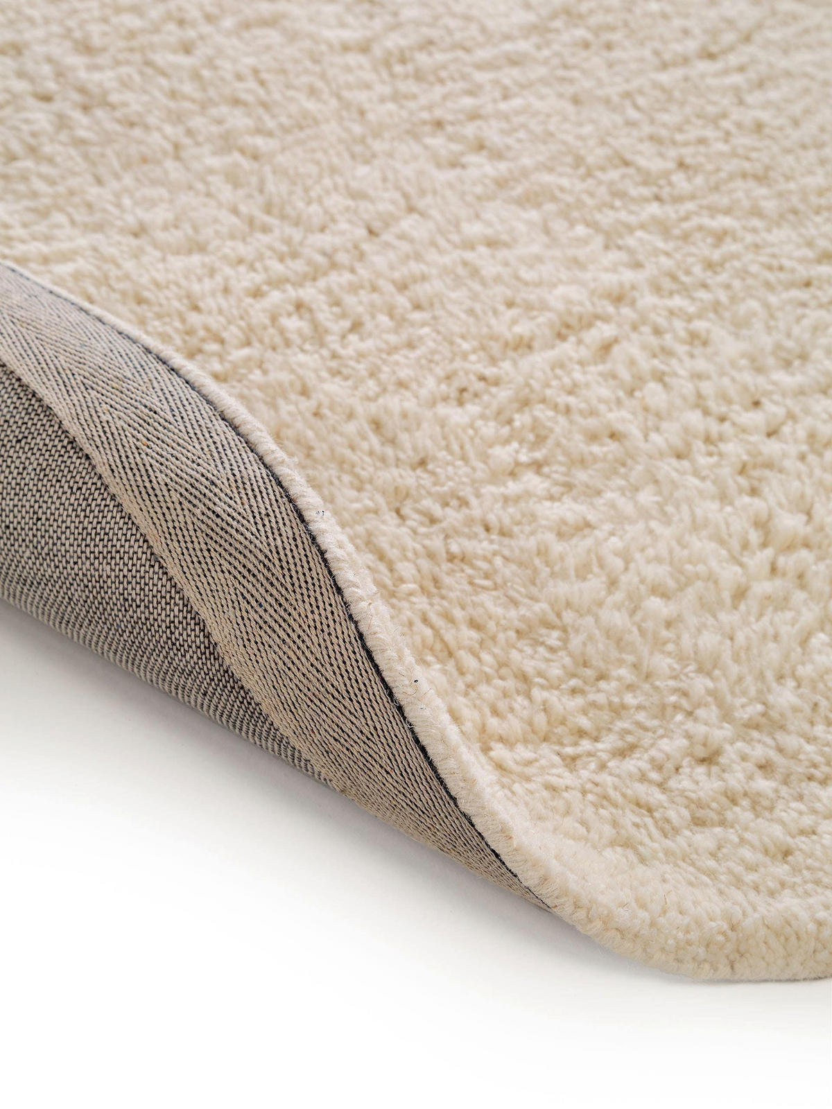 WOLLTEPPICH rund Berber Cream ø 100 cm rund - Creme, Textil (100/100cm) - benuta Pure