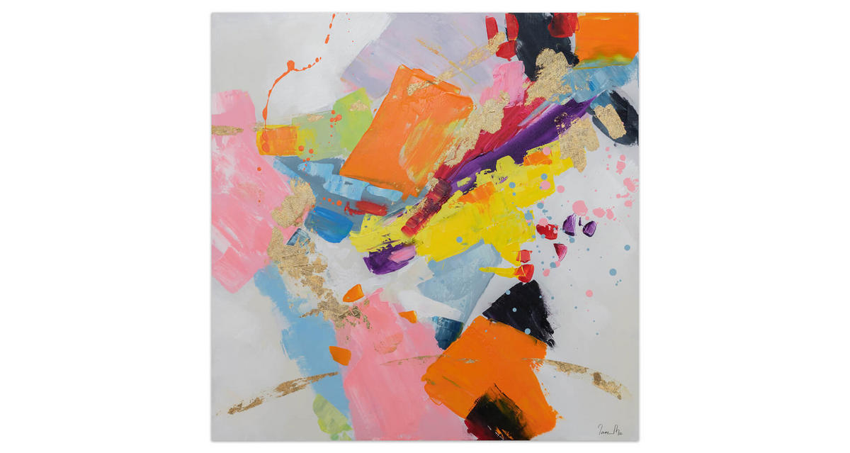 ACRYLBILD HANDGEMALT 80/80 cm - Multicolor, Holz/Textil (80/80cm) - KUNSTLOFT
