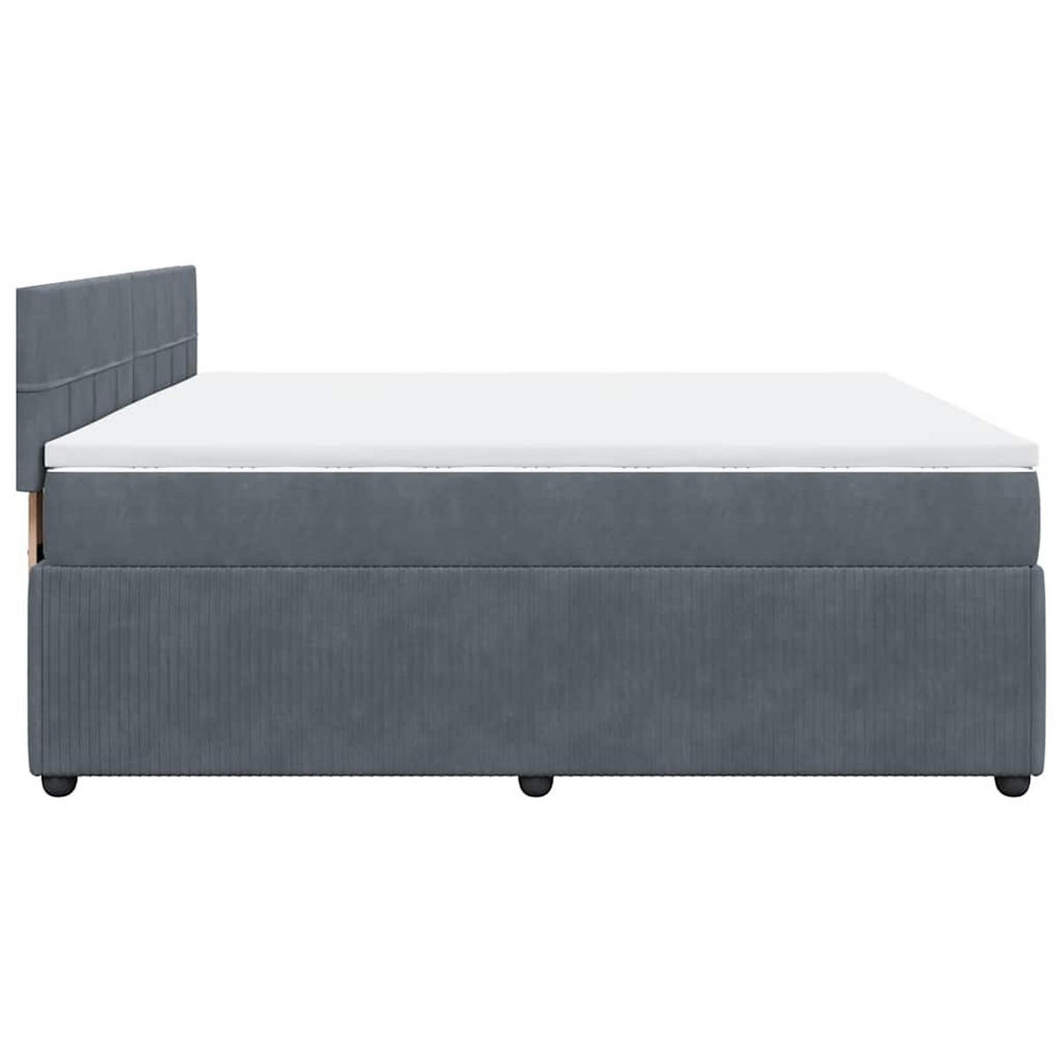 BOXSPRINGBETT Mit Matratze Dunkelgrau 180/200 Cm Samt - Grau, Textil (180/200cm) - vidaXL