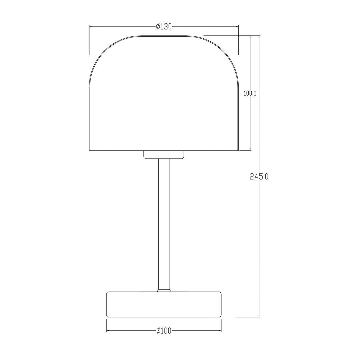 AKKU-TISCHLEUCHTE - Eisen / Kunststoff - Dimmbar - Schwarz, Metall (13/13/25cm) - home24