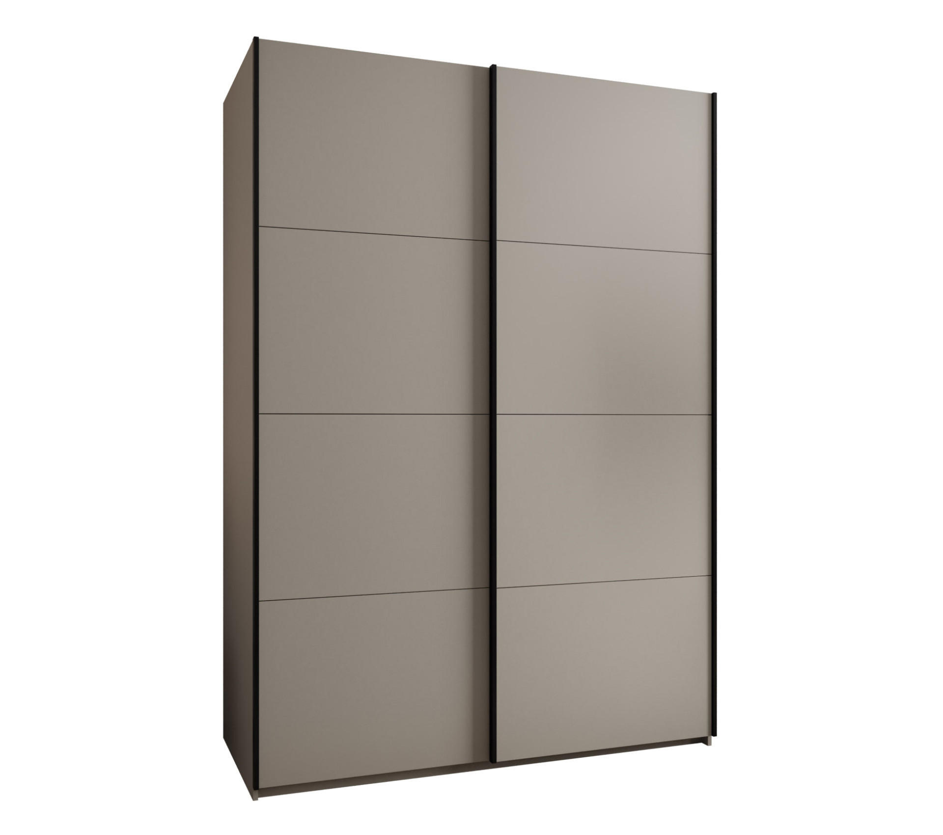 SCHWEBETÜRENSCHRANK 245,5/170/64 2-türig - Kaschmir/Schwarz, Holz/Metall (170/245/64cm) - Abiks Möbel