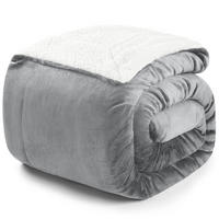 KUSCHELDECKE Sherpa 220/240 cm, Grau - Grau, Textil (240/220cm) - Blumtal