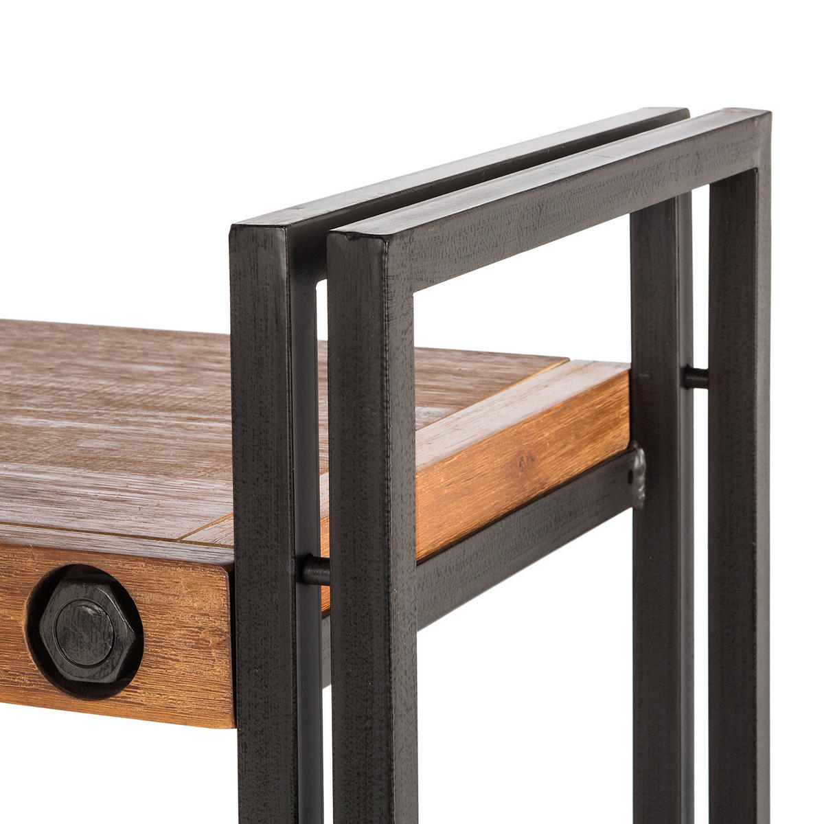 REGAL - 2 Fächer, Akazie massiv / Metall - Akaziefarben, Holz (60/100/35cm) - home24