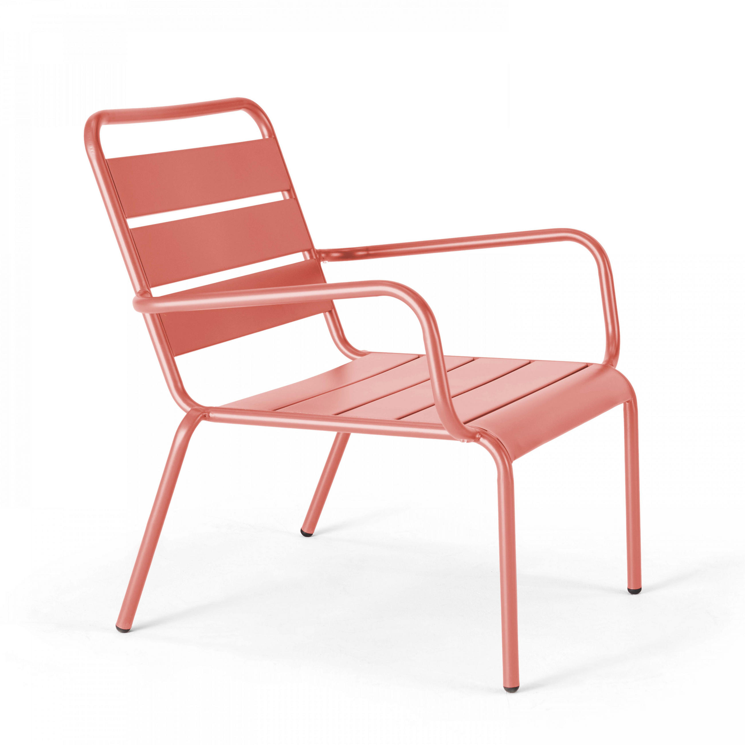 RELAXSESSEL, Lehm - Pink, Metall (65/76/70cm) - Oviala