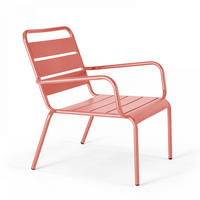RELAXSESSEL, Lehm - Pink, Metall (65/76/70cm) - Oviala