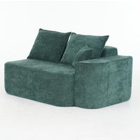 2-SITZER-SOFA aus Chenille in Grün mit Seitentaschen - Grün, Textil (95/65/150cm) - Modfu