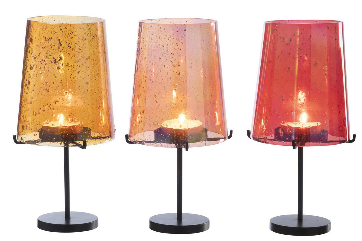 WINDLICHT OR (3ER SET) - Orange, Glas (14.5/30cm) - J-Line