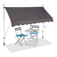 KLEMMMARKISE - Anthrazit, Textil/Metall (250/300/120cm) - Relaxdays