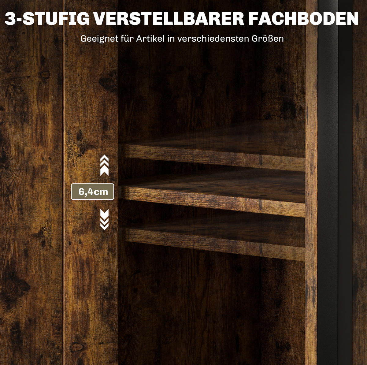 BEISTELLTISCH 34/30/80 cm in Braun mit Schrank und verstellbarem Regal - Braun, Holzwerkstoff (34/30/80cm) - Flora Grace