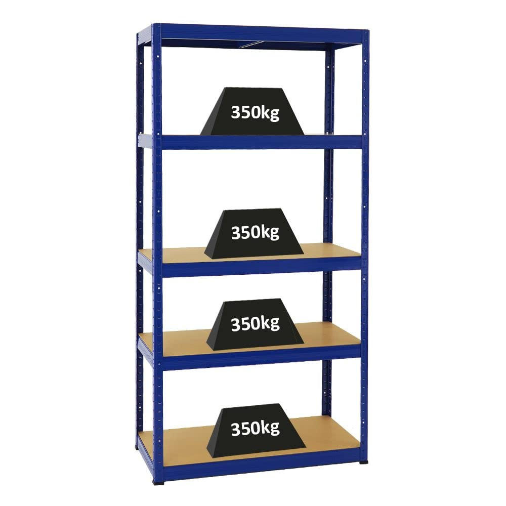 SCHWERLASTREGAL Slim Elephant S 180x90x45 cm 5 Ebenen Fachlast 350 kg Blau - Blau, Metall (90/180/45cm) - PROREGAL