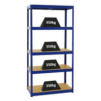 SCHWERLASTREGAL Slim Elephant S 180x90x45 cm 5 Ebenen Fachlast 350 kg Blau - Blau, Metall (90/180/45cm) - PROREGAL