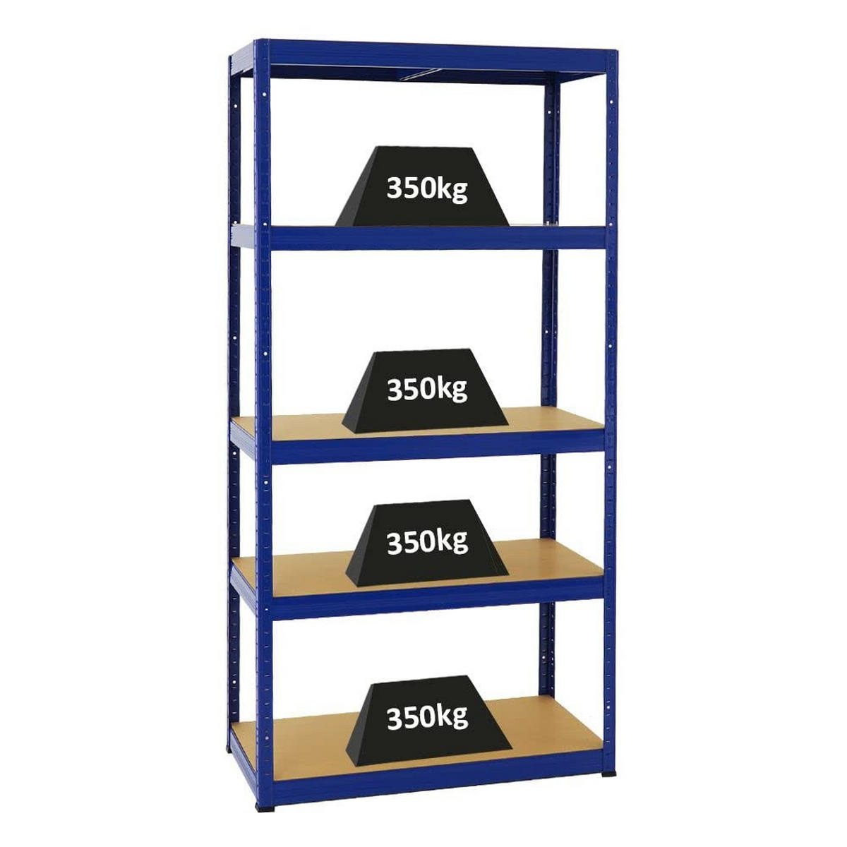SCHWERLASTREGAL Slim Elephant S 180x90x45 cm 5 Ebenen Fachlast 350 kg Blau - Blau, Metall (90/180/45cm) - PROREGAL