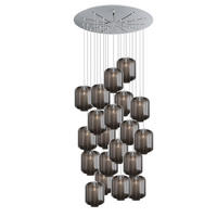 GALERIELEUCHTE Velo 20-flammig Rauch Ø 25 cm - Anthrazit/Weiß, Glas (25/25/27cm) - s.luce