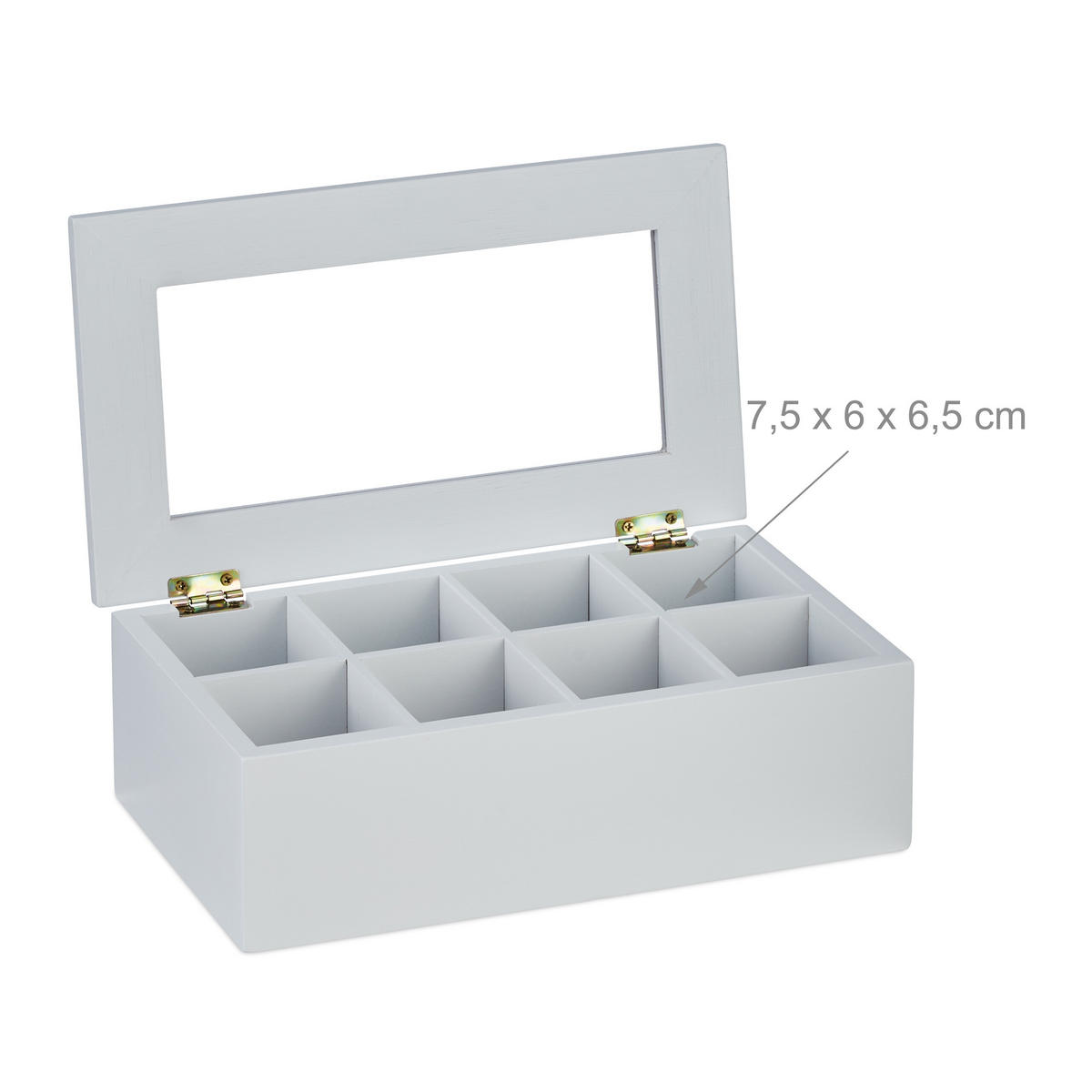 TEEBOX - Weiß, Holz/Kunststoff (28/9/16cm) - Relaxdays