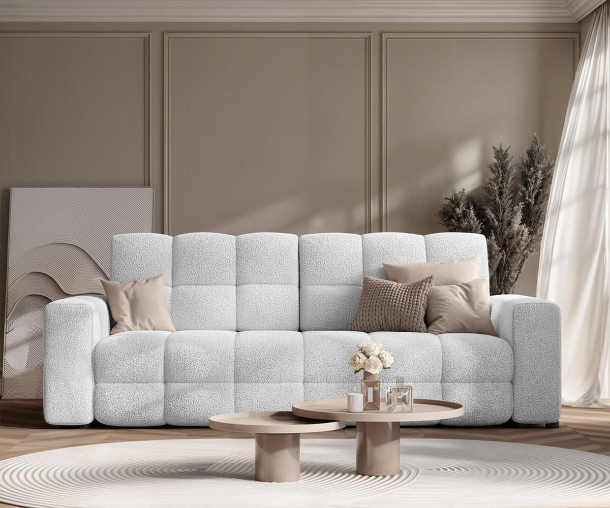 SCHLAFSOFA MOLLY mit Bettkasten, Stoff Hellgrau - Hellgrau, Textil (248/92/93cm) - Idohome