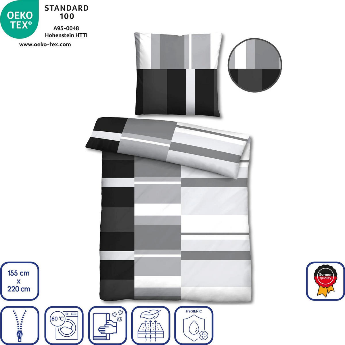 BETTWÄSCHE 155x220 cm - Weiß, Textil (155/220cm)