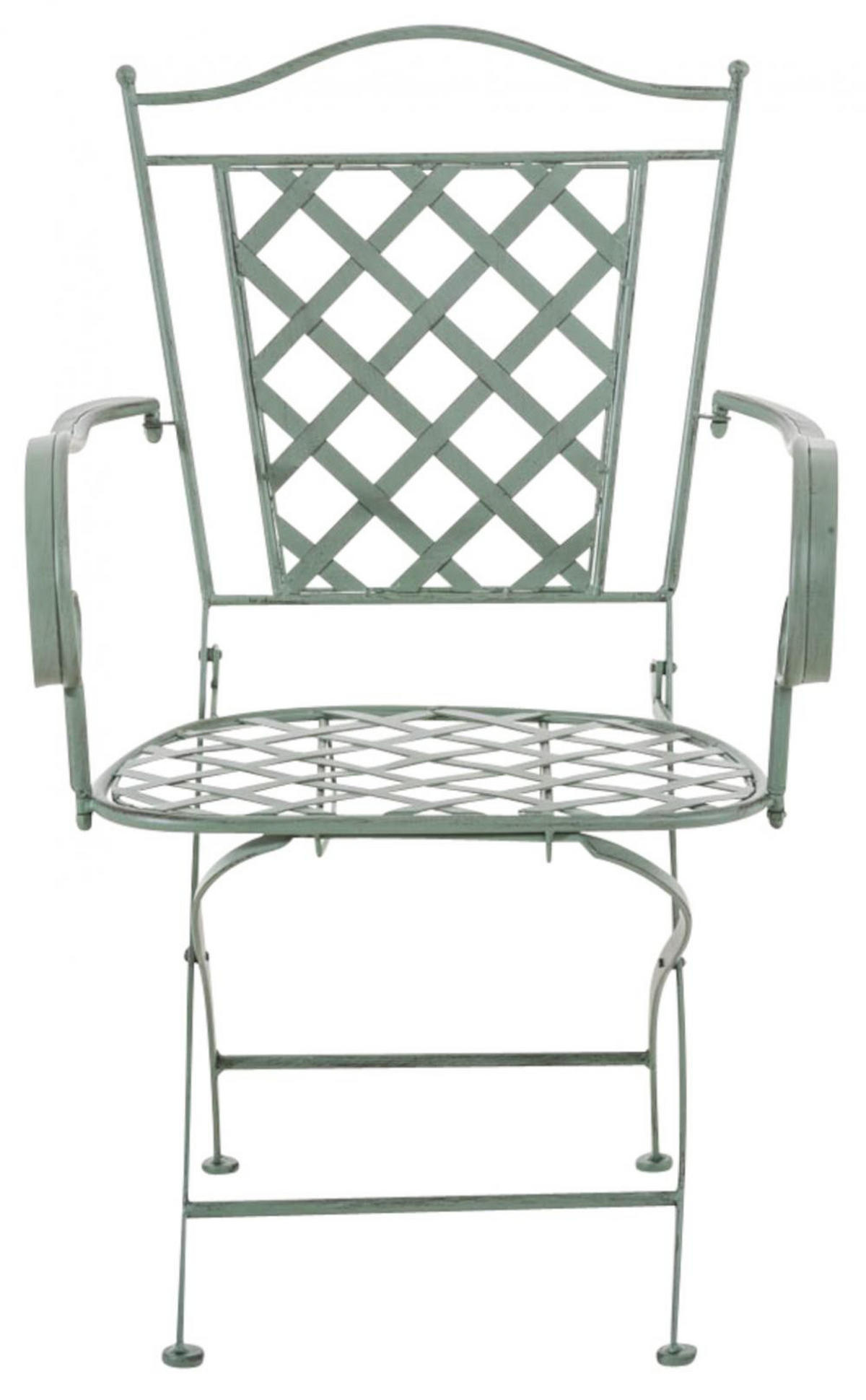 GARTENSTUHL 2er Set Metall antik-grün - Grün, Metall (56/93/51cm) - CLP