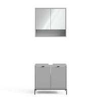 BADMÖBEL-SET Eliza Grau 2 Teile - Grau, Holzwerkstoff (70/63/45cm) - Vicco