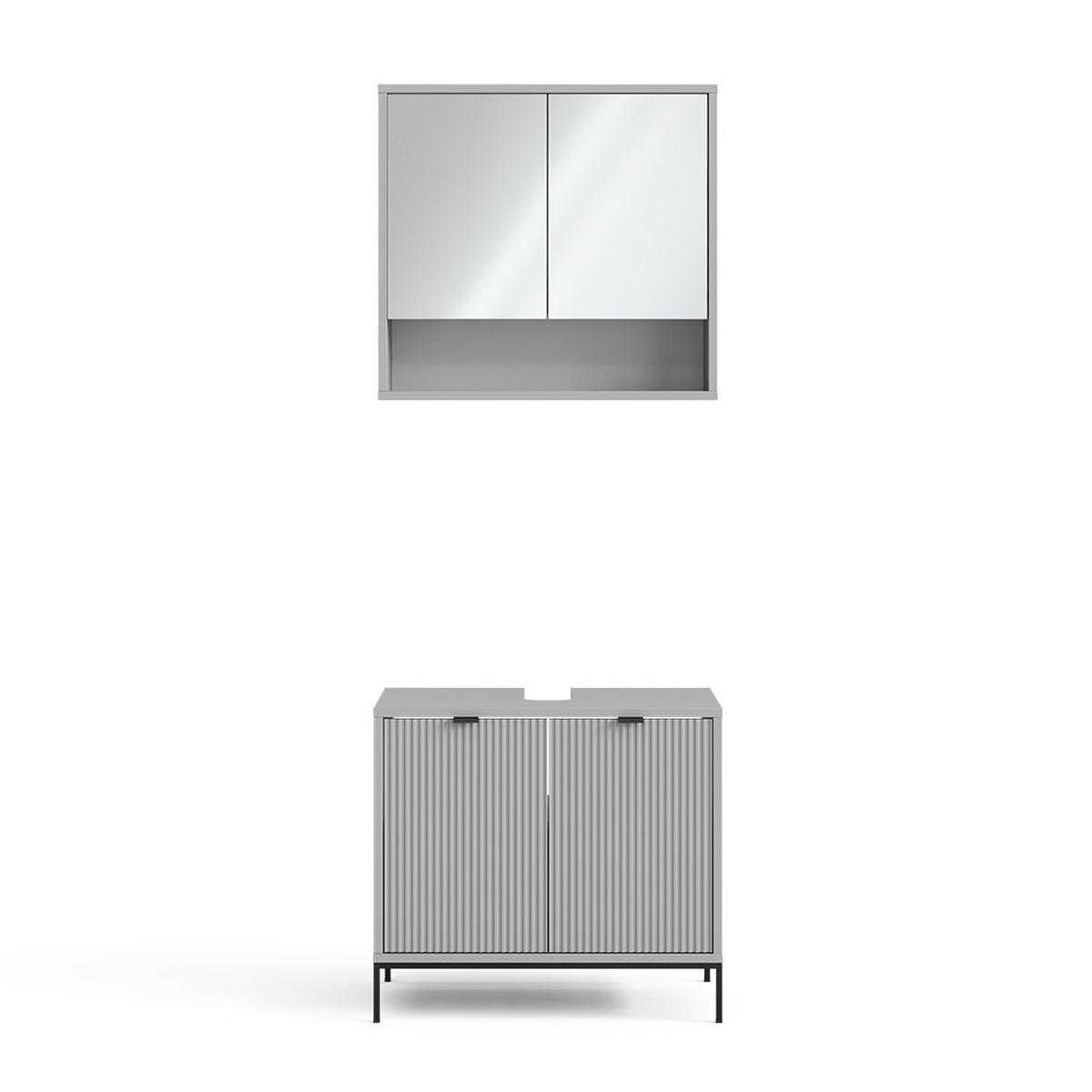 BADMÖBEL-SET Eliza Grau 2 Teile - Grau, Holzwerkstoff (70/63/45cm) - Vicco