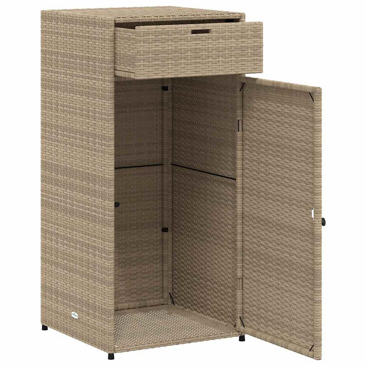 GARTENSCHRANK Beige 55/55/111 Cm Poly Rattan - Beige, Kunststoff (55/111/55cm) - vidaXL