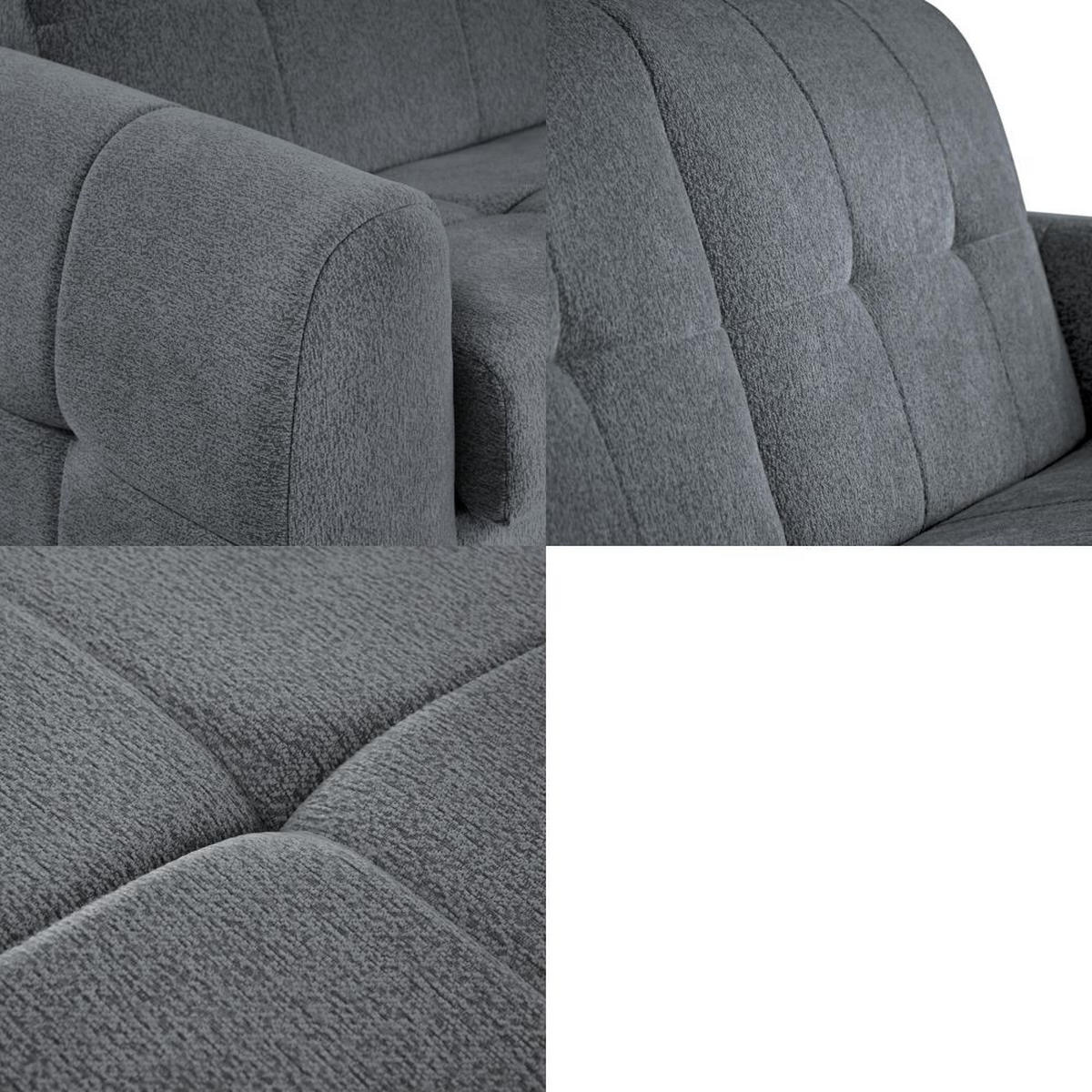 SCHLAFSOFA Pireus mit italienischem Gestell, 180x200, Dunkelgrau - Dunkelgrau/Schwarz, Textil (250/90/100cm) - Beautysofa
