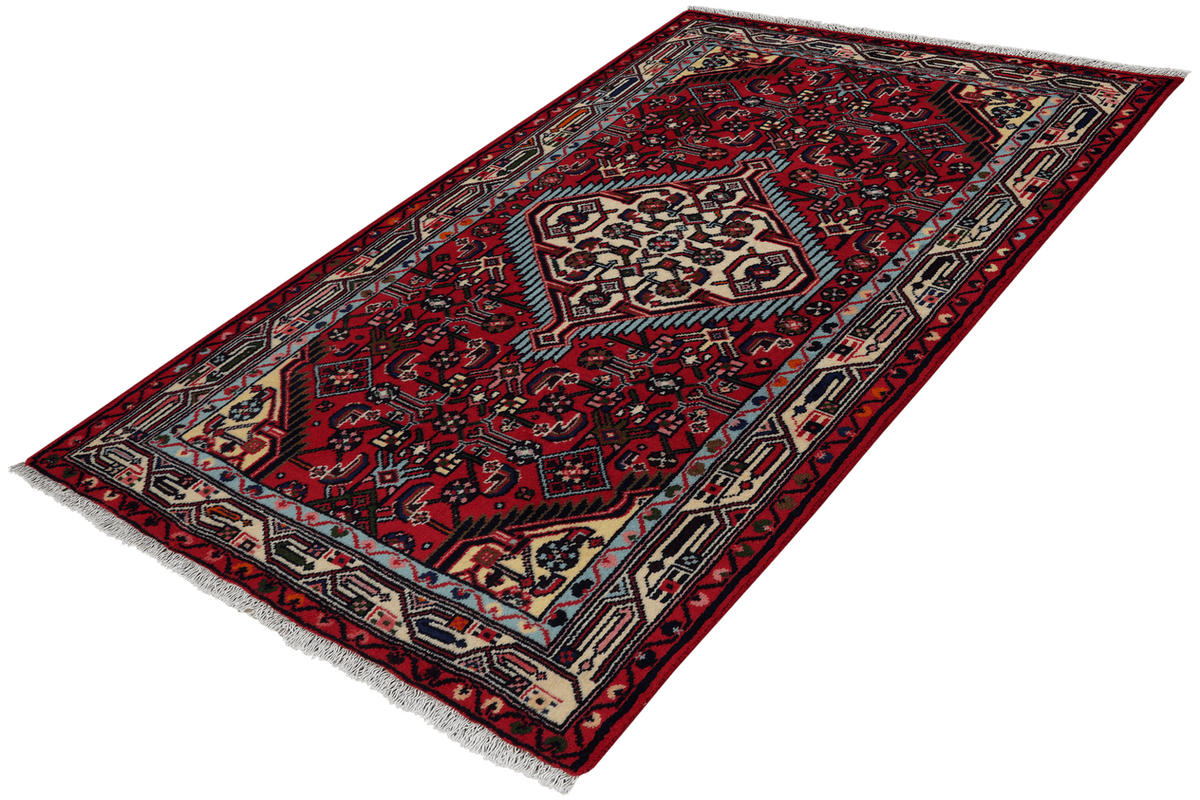 ORIENTTEPPICH handgeknüpft Assadabad Rot 136/81 cm Schurwolle - Rot, Textil (81/136cm) - Looma