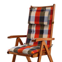 HOCHLEHNERAUFLAGE Sun-HL 119/50/8cm Orange-Beige-Kariert - Multicolor, Textil (50/8/119cm) - Beautissu 