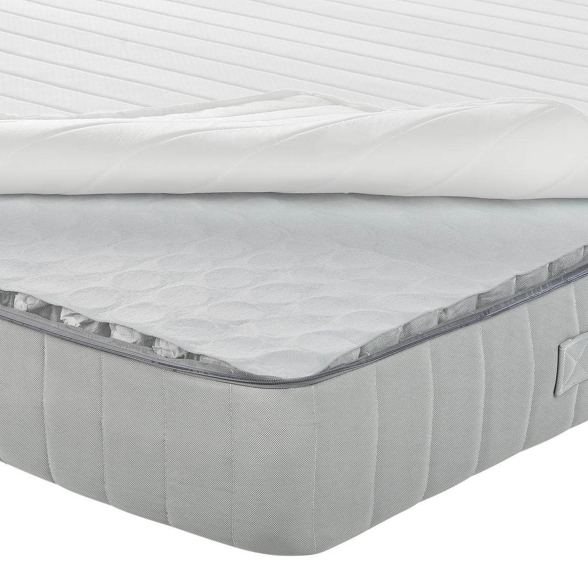 TASCHENFEDERKERNMATRATZE H3/4 Fest 140/200 cm Roomy - Weiß, Textil (140/200cm) - Beliani
