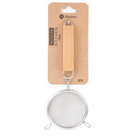 SIEB Modern Kitchen Naturfarbe Silber 8/8/8 cm Holz - Silberfarben/Naturfarben, Holz/Metall (8cm) - Mondex