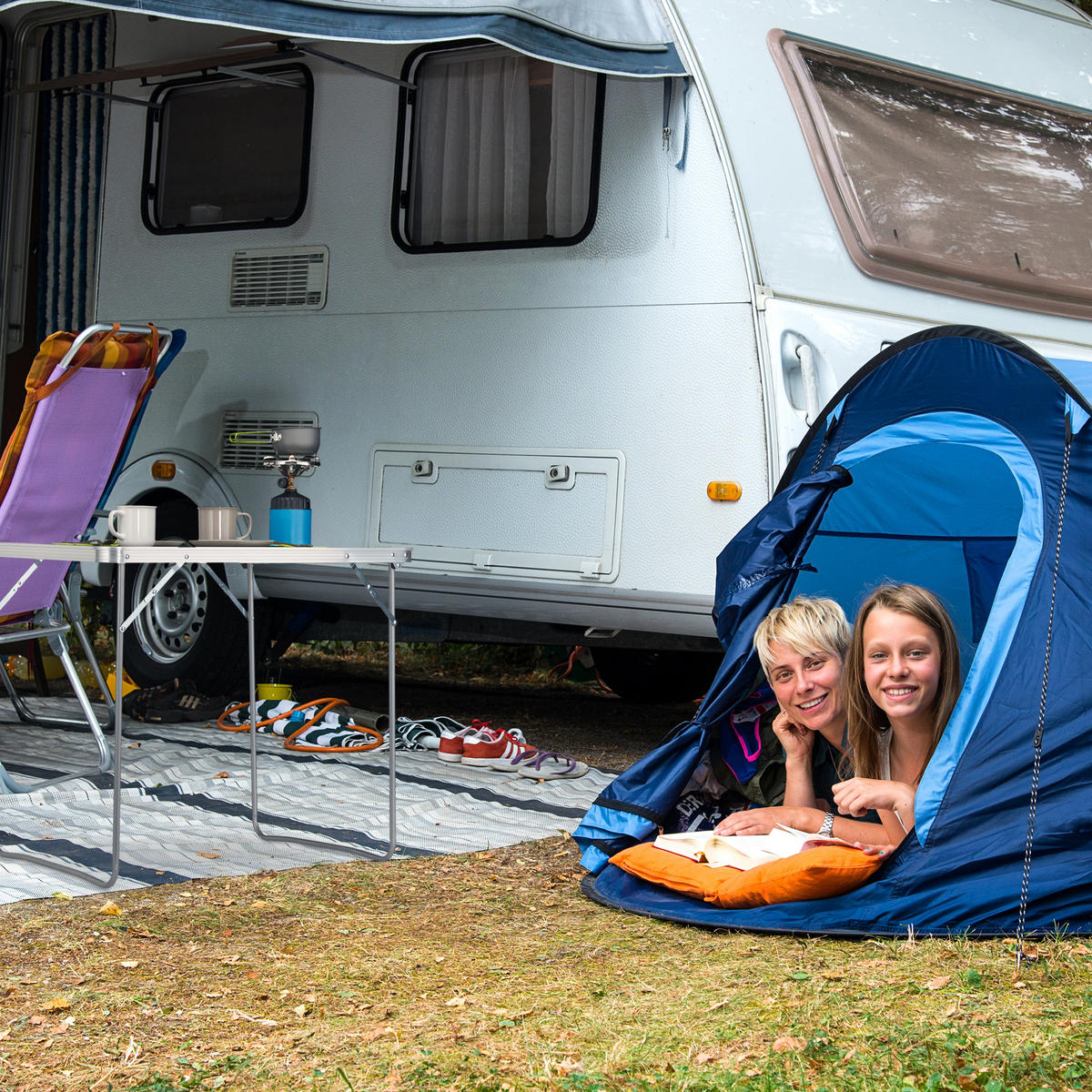 CAMPINGTISCH - Multicolor, Holzwerkstoff/Kunststoff (60/80/70cm) - Relaxdays