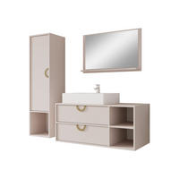 BADMÖBEL-SET 14 - Kaschmir/Goldfarben, Holzwerkstoff/Metall (35/133/34cm) - MIRJAN24