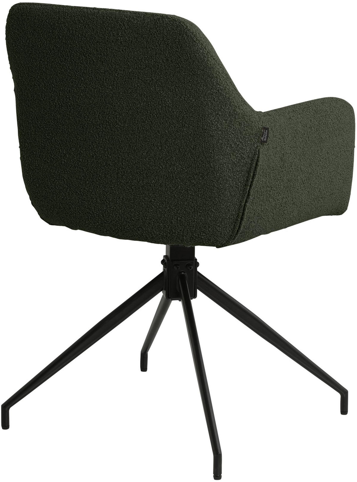ARMLEHNENSTUHL Stoff Dunkelgrün - Dunkelgrün/Schwarz, Textil/Metall (58/85/60cm) - CLP