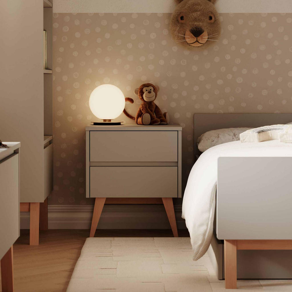 Thumbnail - Konsimo® Nachttisch, Grau, Holz, 51x59x43 cm, Kinder- & Jugendzimmer, Kindermöbel, Kinderregale