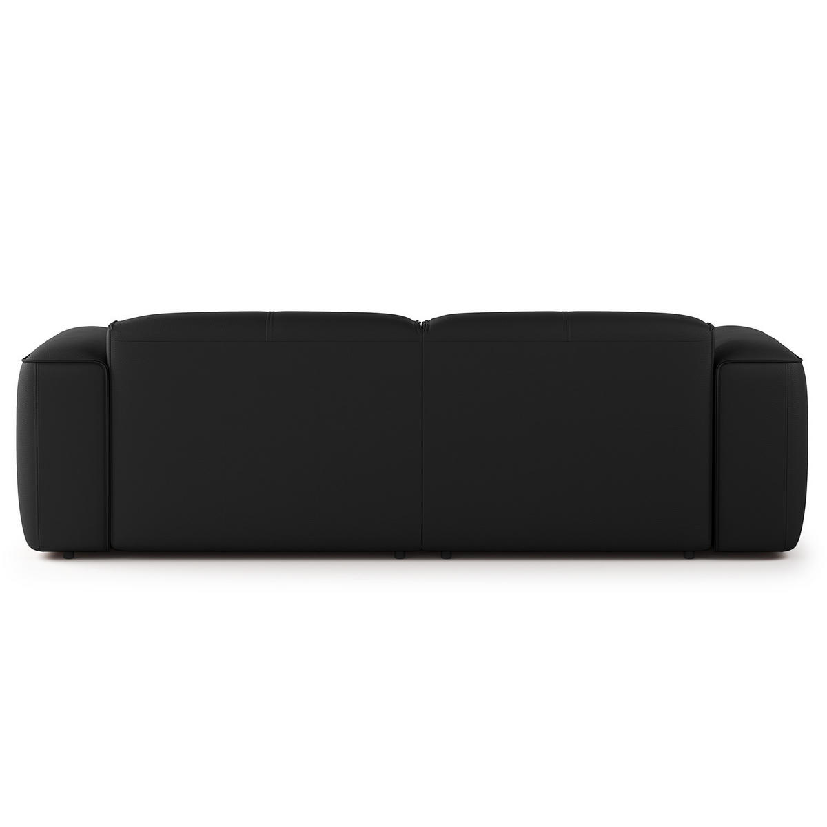ECKSOFA mit XL-Longchair - Schwarz, Leder/Kunststoff (260/171cm) - home24