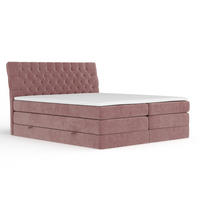 BOXSPRINGBETT Seraphine Rosa 160/200 cm - Schwarz/Rosa, Holz/Holzwerkstoff (160/200cm) - Maison de Reve