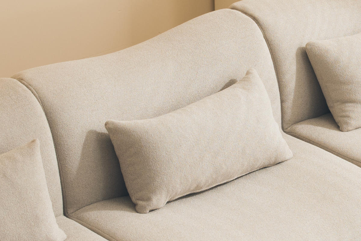 2-SITZER-SOFA Bouclé-Stoff Steinbeige - Greige, Textil (194/73/95cm) - MILYsofa