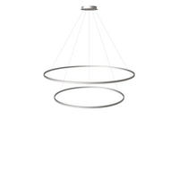 LED-HÄNGELAMPE 2er Ring Aluminium Ø 150 | 120cm - Alufarben, Metall (1.3/150/3.3cm) - s.luce
