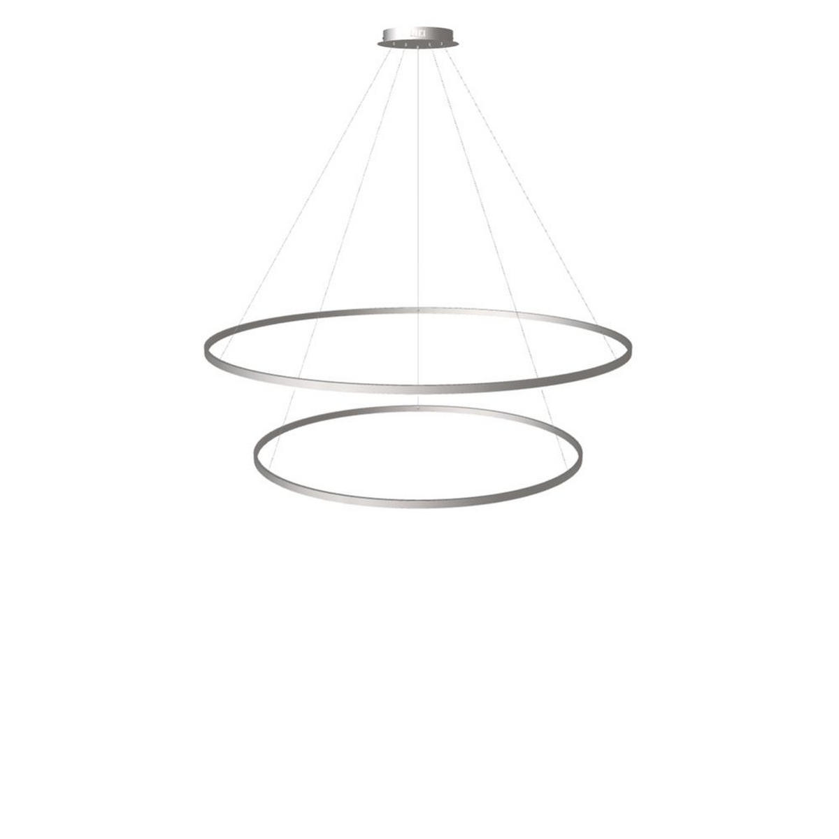 LED-HÄNGELAMPE 2er Ring Aluminium Ø 150 | 120cm - Alufarben, Metall (1.3/150/3.3cm) - s.luce