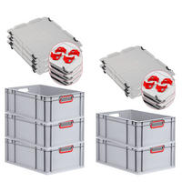 EUROBOX 5x Nextgen Color Mit Auflagedeckel 22x40x60cm Griffe Rot Offen - Rot, Kunststoff (40/22/60cm) - PROREGAL