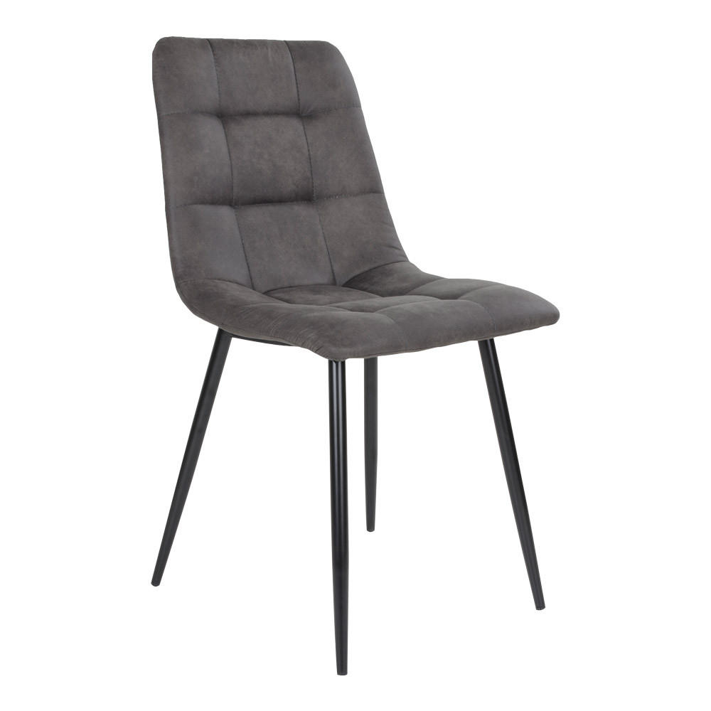 STUHL 2er-Set dunkelgrau mit schwarzen Beinen - Grau, Holzwerkstoff (44/86/55cm) - ebuy24