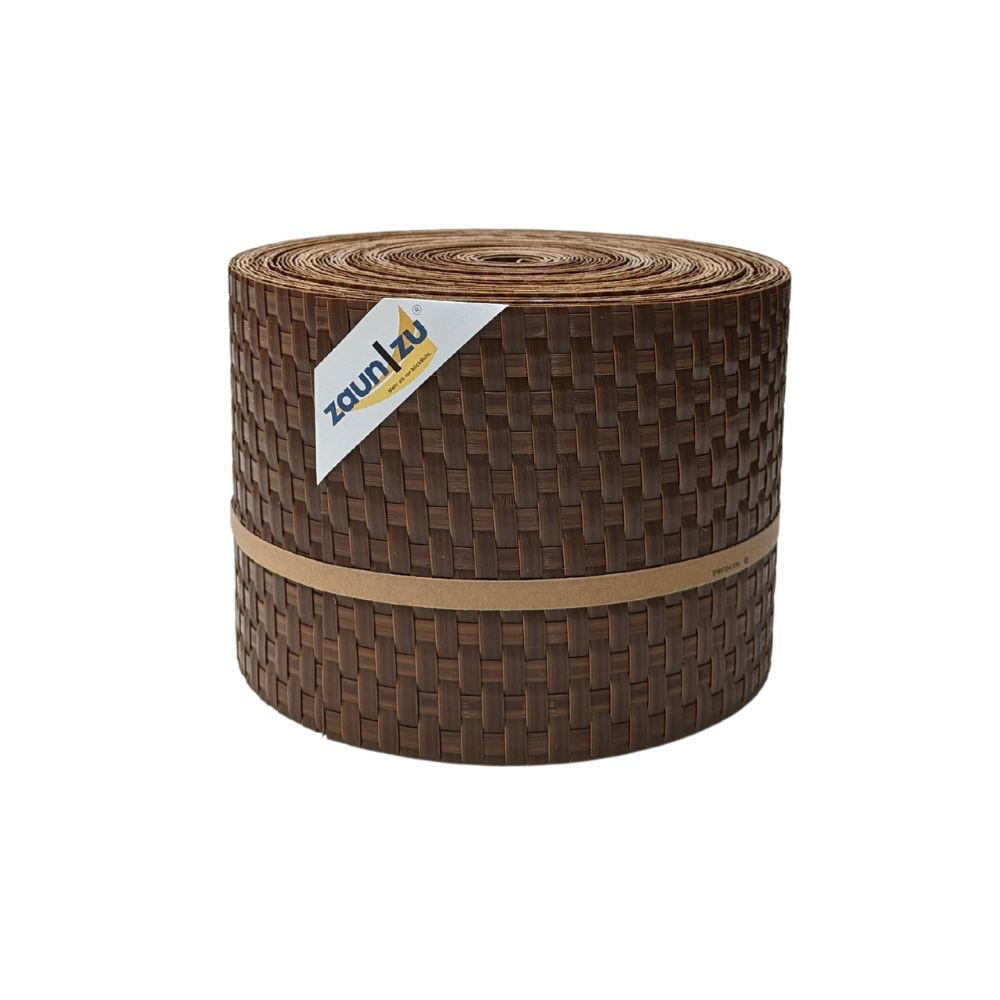 SICHTSCHUTZSTREIFEN Rattan PE für Doppelstabmatten Honigbraun 26m - Rotbraun, Kunststoff (2600/19cm) - ZAUN|ZU