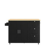 KÜCHENINSEL Schwarz 135/44/90 cm - Schwarz, Holzwerkstoff (135/90/44cm) - PANGIVO