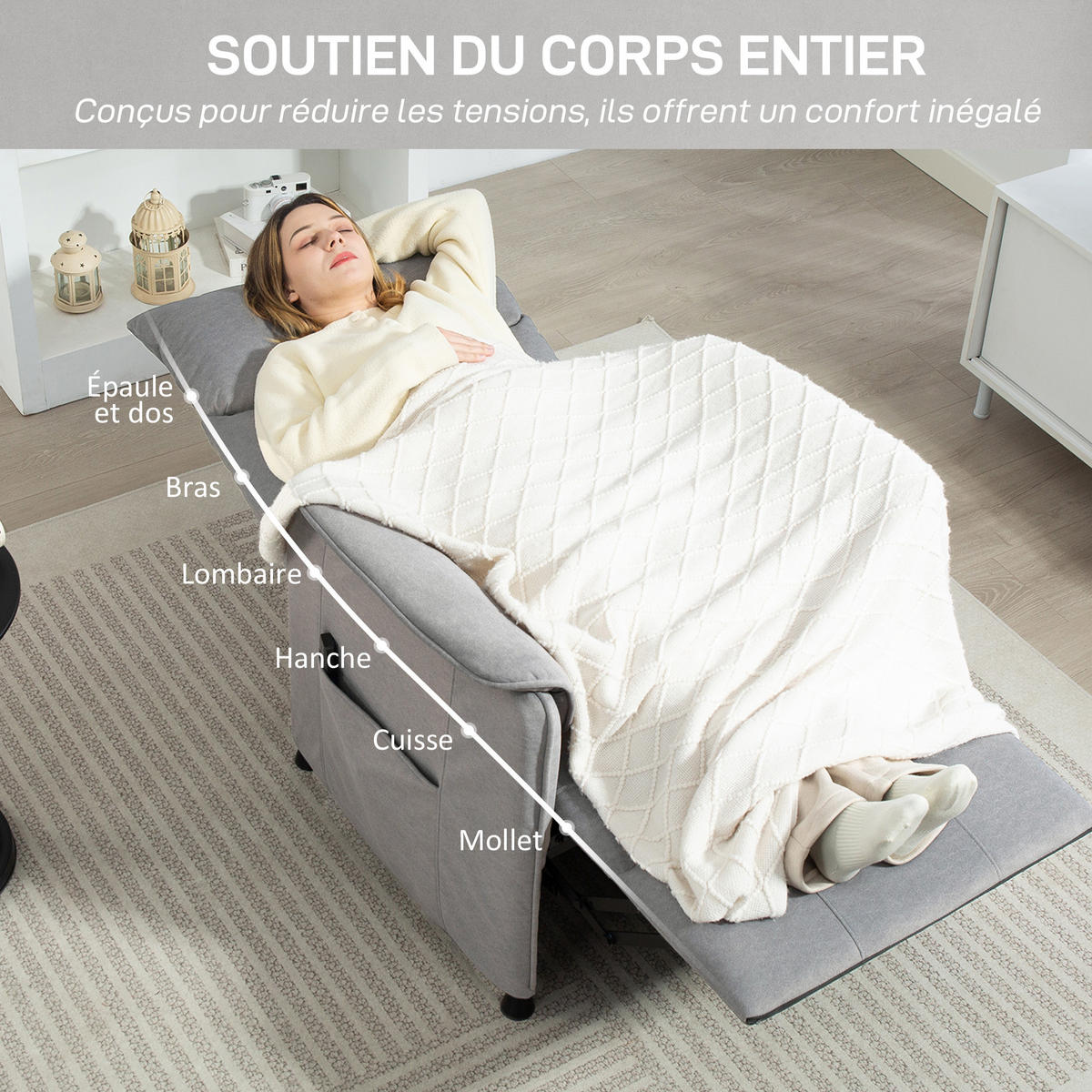 RELAXSESSEL DE-15390 mit Speicherfunktion und verstellbarer Fußstütze Grau - Grau, Metall (80/104/83cm) - ComfortXL