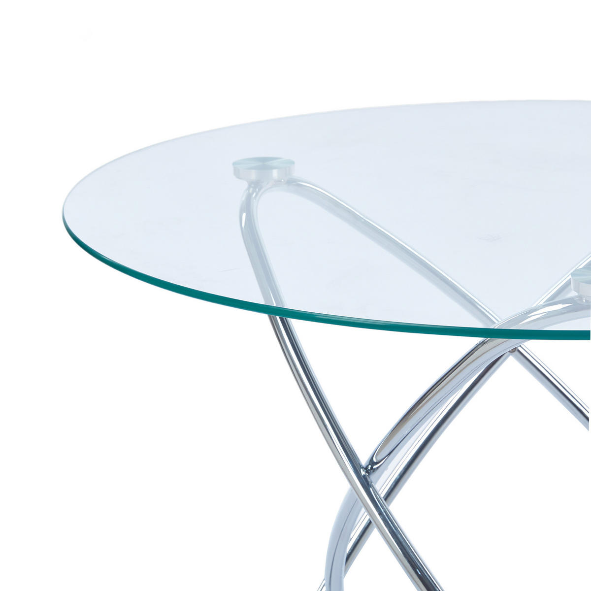 ESSTISCH 80/80/75 cm chrom aus Glas mit Metallgestell pflegeleichter Oberfläche - Chromfarben, Glas (80/80/75cm) - OKWISH