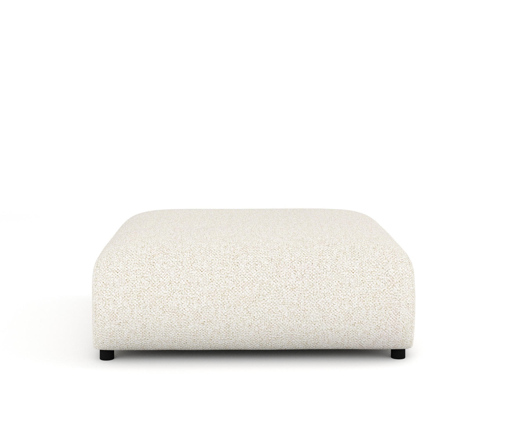 POUF L Zanzibar Creme Plüschstoff - Creme/Schwarz, Holz/Holzwerkstoff (110/37/110cm) - Maison de Reve