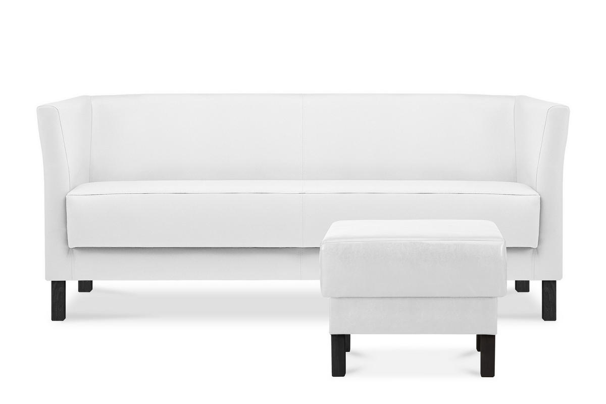 3-SITZER-SOFA ESPECTO Lederoptik, weiß - Schwarz/Weiß, Textil (67/71/171cm) - KONSIMO®