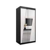 SCHWEBETÜRENSCHRANK 200/100/62 2-türig - Silberfarben/Schwarz, Holz/Kunststoff (100/200/62cm) - Abiks Möbel