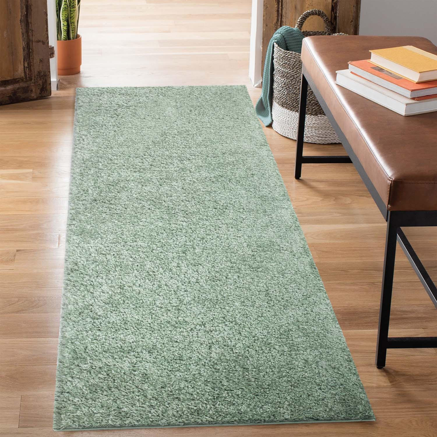 HOCHFLOR-TEPPICH City Shaggy 500 Grün 80x300 cm - Grün, Textil (80/300cm) - carpet city