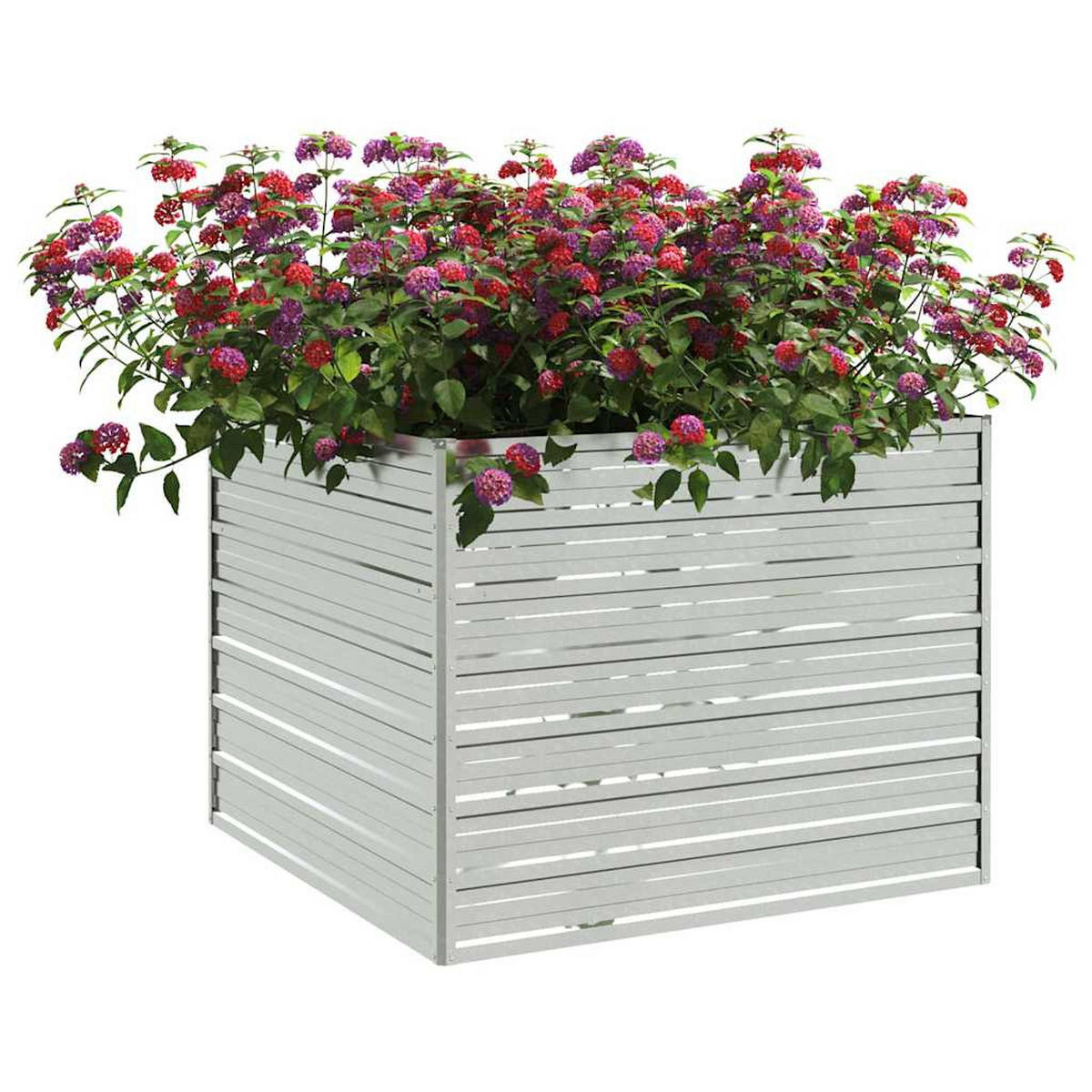 HOCHBEET 100/100/77 cm, aus Verzinkter Stahl, Silber - Silberfarben, Metall (100/77/100cm) - vidaXL