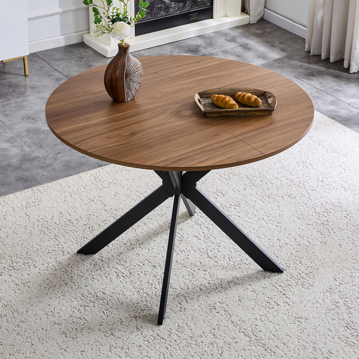 ESSTISCH ausziehbar 3‑Fuß rund/oval DE-40067 Nussbaum - Walnussfarben, Holzwerkstoff (137/137/76cm) - ComfortXL